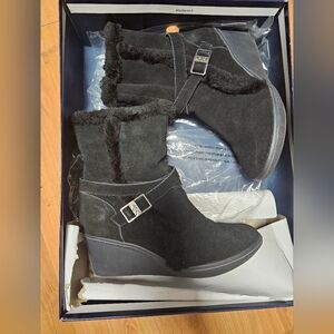 Women's Anne Klien Black Suede Ankle Boots 7.5